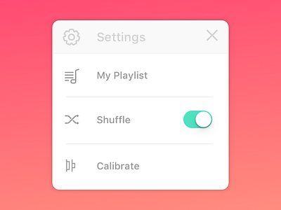 Settings - Pop up design for iOS app