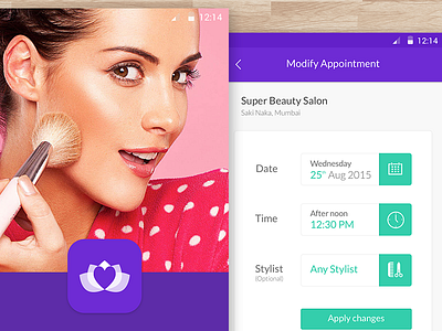 Pamper App android app beauty beauty parlour app in india booking pamper purple salon women