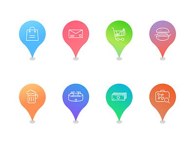 Map Marker Icons Vibrant Color direction icon icons location location finder map map marker marker tag