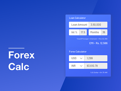 Forex Calculator Widget Design