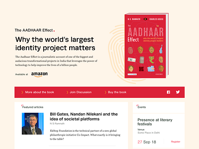 Book Launch Page Design - Aadhaar Effect