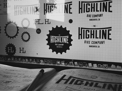 Highline Branding bike brand canada company drawn logo seal sketch type typography uk