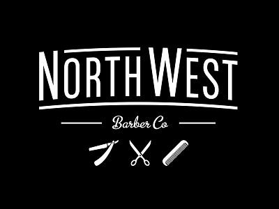 North West Barber Co. barber brand design icons logo traditional typography