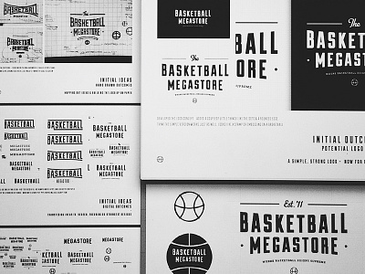 Basketball Megastore brand classic design icon logo nba process traditional typography