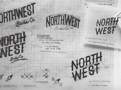 NWBC Process brand identity design drawn logo paper pencil process typography