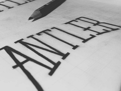 The Antler Room all caps design drawn hand drawn hand lettering lettering logo pencil serif typography