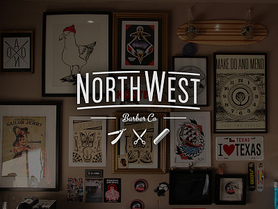 North West Barber Co. american brand identity design hand drawn type hand lettering icon illustration logo traditional typography vector