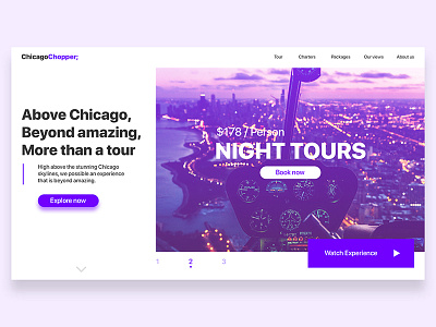 ChicagoChopper | Heli Tour Landing Page chicago landing page minimalist page tour ui ui design ux web design
