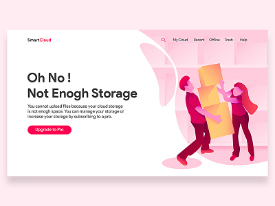 Not Enough Storage Interaction character concept illustration interaction landing page minimalist page ui ui design web design