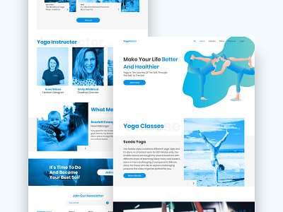 Yoga Home Page character home page illustration interaction landing page page ui ui ux ui design ux web design yoga