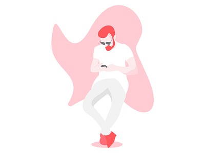 Man with a Smartphone Illustration