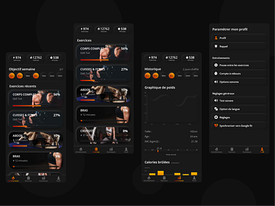 Fitness App Neumorphic app app design design fitness app interface neumorphic neumorphism ui ui design