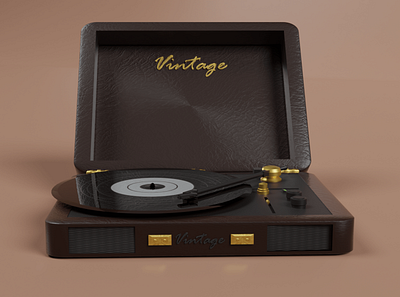 Vintage record player 3d 3d art 3d artist 3dcomposition blender blender3d blendercycles cyclesrender design record player render retro vintage