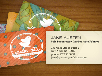 Garden Gate Fabrics Real Final branding business cards craft print