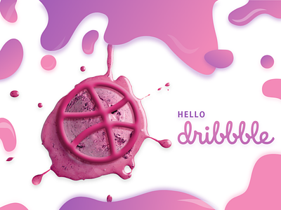 Hello Dribble debutshot digital dribbble ball dribbleinvite dribbleshot flat illustration ui vector