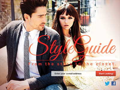 Landing Page brand button clothes e mail fashion logo page