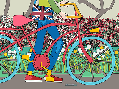 Power Flowers bicycle flowers illustration