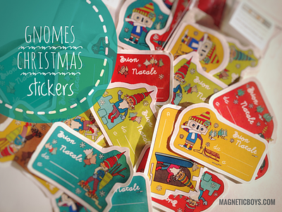 It's Christmas Time for Gnomes People 🎄🍄🐿 . christmas dwarf gift tags gnome graphic illustration kids lutin stationery stickers xmas