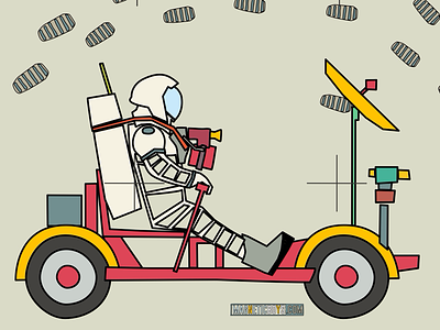 LRV Lunar Rover Vehicle astronaut flat graphic illustration kids nasa science scifi space