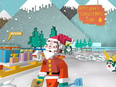 Bye Bye ChristmasTime! 3d 3d animation blender cartoon character design childrensillustration cinema 4d graphic illustration kids magicavoxel