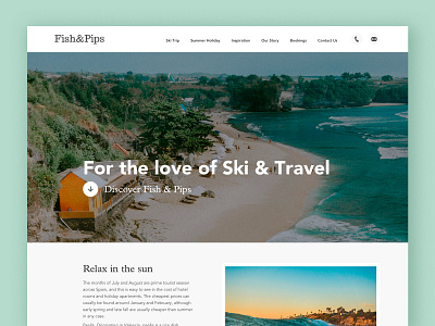 Homepage design for F&P holiday homepage laidback landingpage lifestyle sea sun