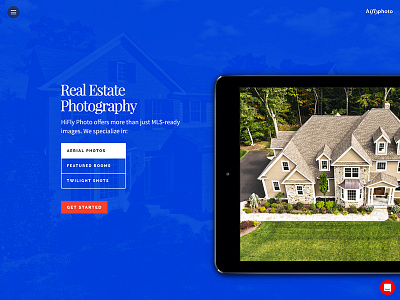 HiFly Photo Website aerial aerial photography brand design real estate real estate photography web design website