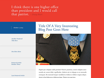 Blog Design for Medal of Honor Tributes Website