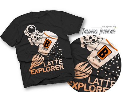 Latte Explorer funny illustration illustrator t shirt design