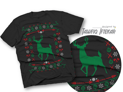 Ugly deer hunting t-shirt illustrator ugly christmas sweater ugly sweater ugly t shirt design