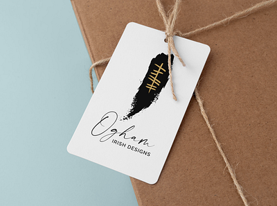 Ogham Irish Designs - packaging label