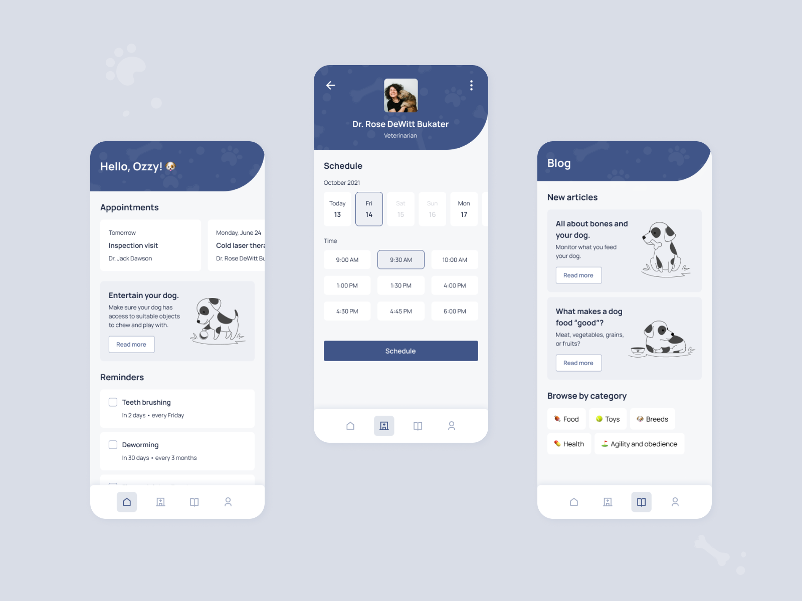 Dog health mobile app by Sylwia Pechcin on Dribbble