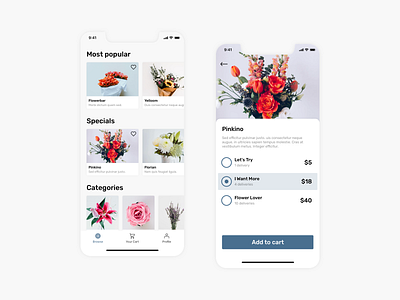 Flower subscription app app blue dashboard dashboard ui design ecommerce flowers iphonex mobile mobile design mobile ui ui