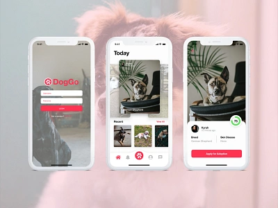 DogGo (Dog Care On The Go!) app dog ui ux veterinarian