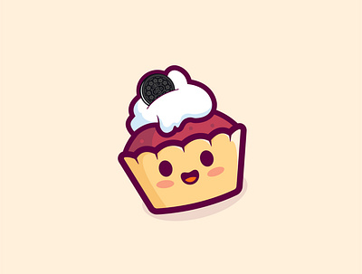 Sweet! cupcake illustration logo