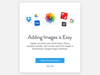 Image Library Permissions Primer interface ios ipad modal