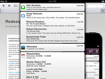 Throwback Notification Center Redesign