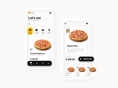 Food ui app design icon typography ui ux