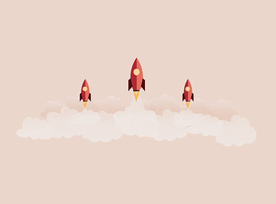 Rocket design illustration minimal rocket vector