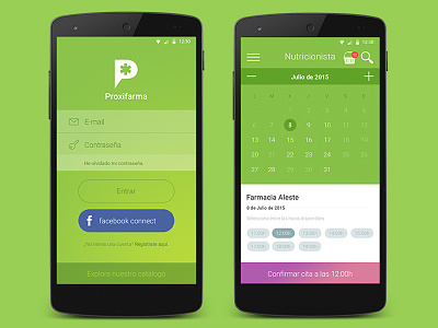 Proxifarma android app flat design health pharmacy ux