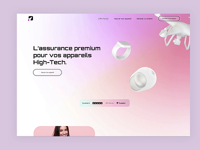 Logo & Webdesign pour Rocket Assurance. futuristic colors glassmorphism graphic design landing page ui webdesign