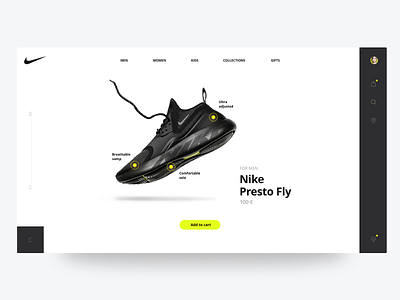 Product page for Nike