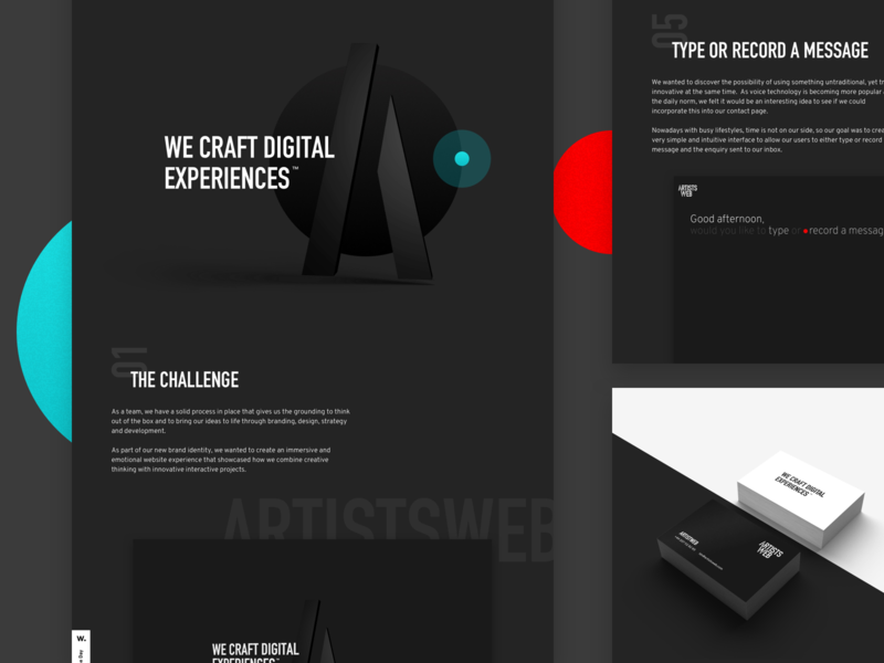 Artistsweb - Agency Case Study branding branding agency clean interaction design interaction designer minimal typography ui ux web design website website banner
