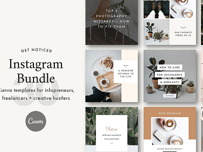 Instagram Canva Bundle blogger bundle canva design graphic instagram lifestyle media minimalists photoshop premade social