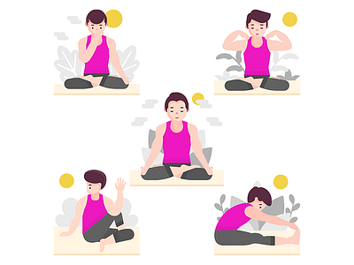 Yoga 1 avatar exercise illustration illustrations people people illustration vector yoga