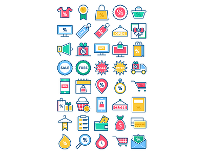 Shopping 3 Filled Outline application discount ecommerce icon set mobile icons offer online shopping shopping app shopping icons vector website