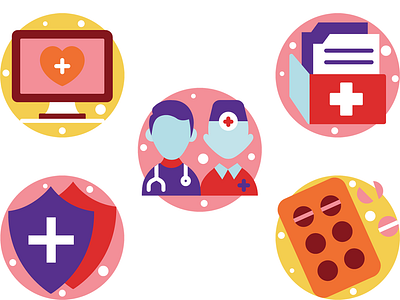 Medical and Health doctor health app health insurance hospital icons icons set illustration insurance medicine medicine app vector