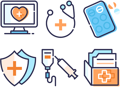 Medical Filled Outline doctor filled outline health health care health insurance icons set illustration medical medical app medical care medical insurance sheild steedicons stethescope vector