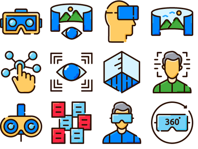 Virtual Reality design icon icon set icons illustration illustrations illustrator vector vectors virtual reality vr