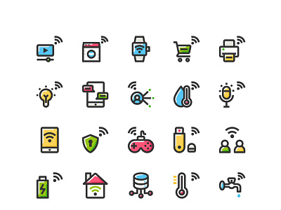 IOT 1 design icon icons icons set illustration illustrations illustrator internet of things iot user interface vector vectors