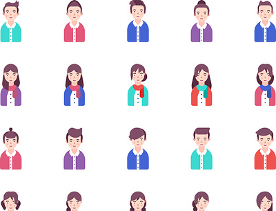 Avatar 7 Flat Style avatar avatar design avatar designs avatar icons design icon icons icons set illustration illustrations vector vectors